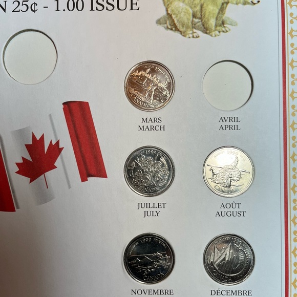 Partial 1999 Canada 25 Cent Coin Collection - Picture 4 of 14